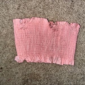 Pink scrunched tube top!